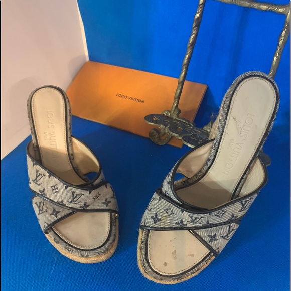 Louis Vuitton mini monogram espadrille wedges LV Toe Mule Ibiza  Date co… - Picture 1 of 10